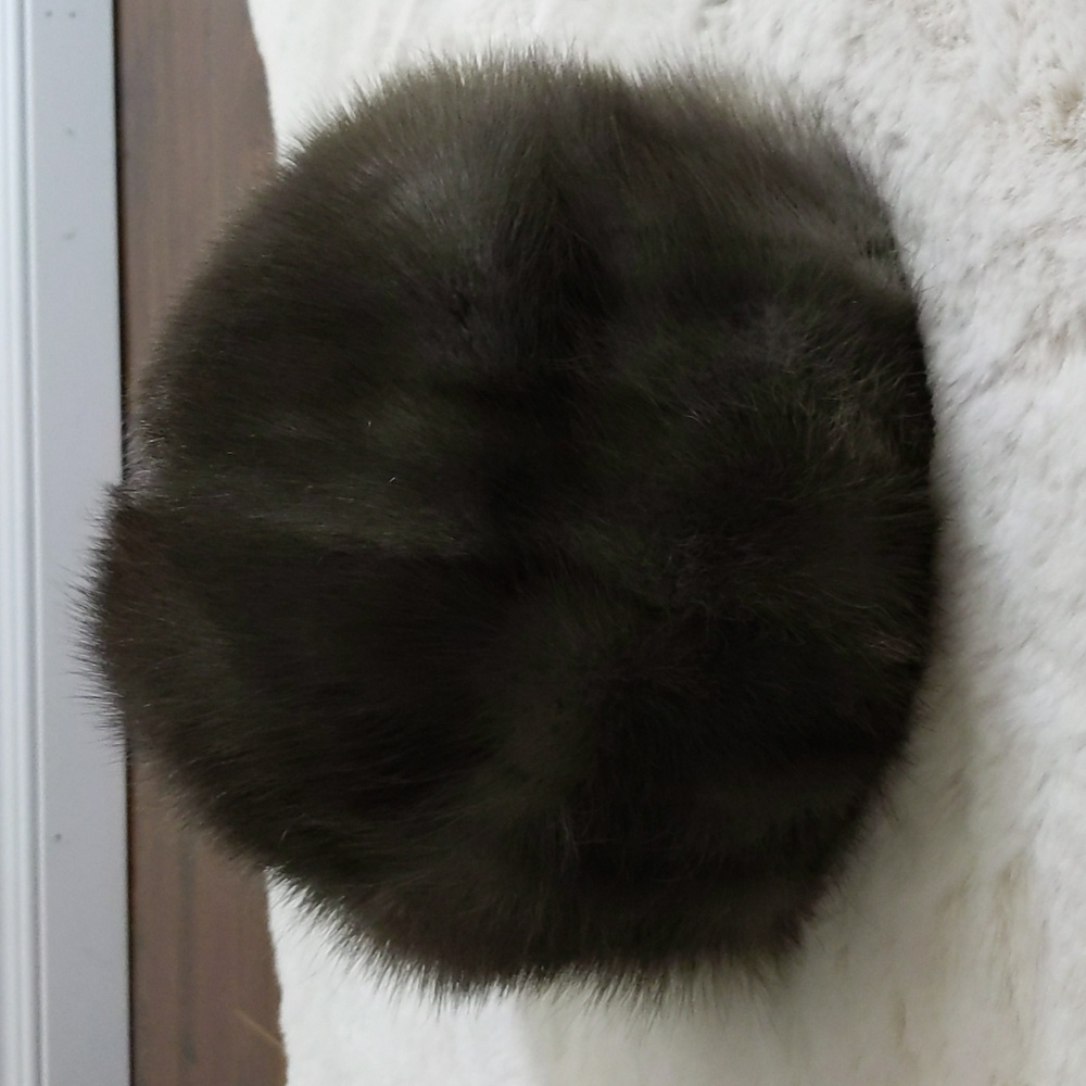 Vintage 1950's Grey Fur Mink Cloche Bucket Hat - Picture 2 of 8